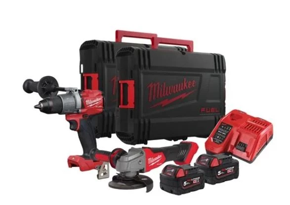Milwaukee Set 4933479540 M18 FPP2AB2-502X Powerpack 18V 5.0Ah Li-Ion - M18FPD2 Perceuse à Percussion + M18FSAG125X Meuleuse Dans HD-Box 3 Milwaukee Set 4933479540 M18 FPP2AB2-502X Powerpack 18V 5.0Ah Li-Ion - M18FPD2 Perceuse à Percussion + M18FSAG125X Meuleuse Dans HD-Box