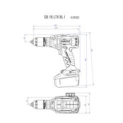 Metabo Perceuse Visseuse Sans Fil 602352500 Perceuse à Percussion Sans Fil SB 18 LTX BL I 18 Volt 4.0 AH Li-ion