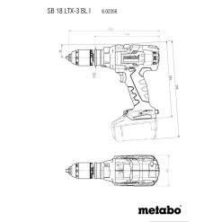Metabo Perceuse Visseuse Sans Fil 602356650 SB 18 LTX-3 BL I Perceuse à Percussion Sans Fil 18 Volt 5.2 Li-ion