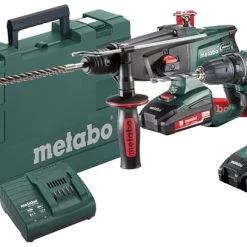Metabo 685083000 Combo Set 2.3.218V 2,0Ah Li-Ion - BS18 Perceuse Sans Fil + KHA18LTX Marteau Sans Fil