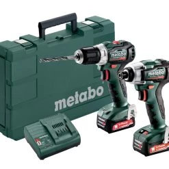 Metabo 685168000 COMBO SET 2.7.3 Perceuse Sans Fil BS12BL + Tournevis à Chocs SSD12BL 12V 2.0Ah Li-Ion