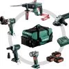 Metabo 691008000 Combo Set 6.1 18V 4,0Ah - SB18LTX + SSW18LTX200 + W18LTX125 + KHA18LTX + ASE18LTX + ULA! -Outils sans fil Sales 691008000 combo set 6 1 18v 4 0ah sb18ltx ssw18ltx200 w18ltx125 kha18ltx ase18ltx ula