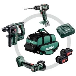 Metabo 691174000 Combo Set 3.1.1 18V 4.0Ah - BS18L BL Perceuse Sans Fil + CC18LTX Meuleuse + BH18LTX BL 16 Marteau Perforateur