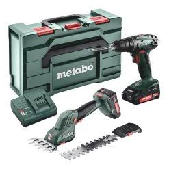 Metabo Comboset 2.2.5 18V 2.0Ah Li-Ion - Perceuse Sans Fil BS18 + Cisaille à Arbustes Et à Gazon SGS 18 LTX Q 685186000