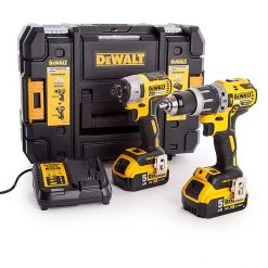 DeWalt Visseuse à Choc Sans Fil DCK266P2-QW Comboset Perceuse à Percussion + Visseuse à Chocs