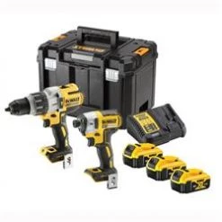 DeWalt Visseuse à Choc Sans Fil DCK276P3T-QW Ensemble Combiné 18V 3 X 5.0Ah Li-Ion - Perceuse Sans Fil DCD996 + Broyeur à Percussion DCF887