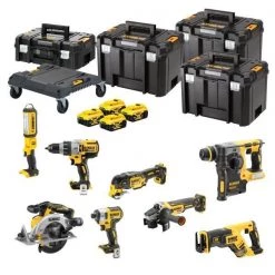 DeWalt Set DCK853P4T-QW 8 Pièces Combopack XR 18 Volt 5,0 Ah Li-Ion Avec 4 Batteries Dans Des Boîtiers TSTAK