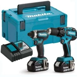 Makita Visseuse à Choc Sans Fil DLX2131TJ - Perceuse Sans Fil DHP482 Clé à Chocs Sans Fil DTD152 18 Volts 5.0 Ah Li-ion