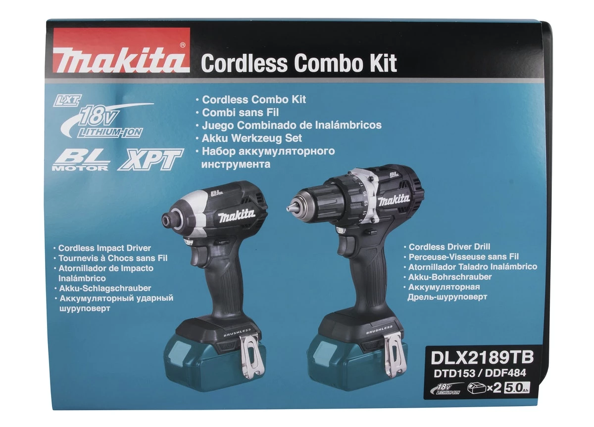 Makita Visseuse à Choc Sans Fil DLX2189TB - Perceuse Sans Fil DDF484 Clé à Chocs Sans Fil DTD153 18 Volt 5,0 Ah Li-ion 6 Makita Visseuse à Choc Sans Fil DLX2189TB - Perceuse Sans Fil DDF484 Clé à Chocs Sans Fil DTD153 18 Volt 5,0 Ah Li-ion – Image 4