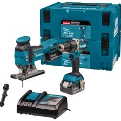 Makita DLX2355TJ Comboset 18V 5.0Ah Li-Ion - Perceuse Sans Fil DDF484 + Scie Sauteuse Sans Fil DJV181 Dans MBox