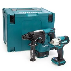 Makita Set DLX2372ZJ - Perforateur Sans Fil DHR242 + Clé à Chocs Sans Fil DTW300 18V