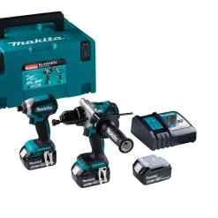 Makita Visseuse à Choc Sans Fil DLX2418TJ - Perceuse Sans Fil DHP486 + DTD153 Accu/Visseuse 18 Volts 3x 5,0 Ah Li-ion