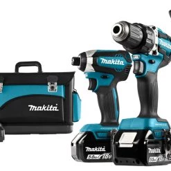 Makita Visseuse à Choc Sans Fil DLX3090TX1 Ensemble De 2 Machines (DDF484 + DTD153) 18V 5,0 AH Li-ion
