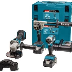 Makita DLX3155TJ Combo Set 18V 5.0Ah Li-Ion - DDF486 Perceuse Sans Fil + DGA504 Meuleuse Sans Fil + DTD153 Clé à Chocs Dans MBox
