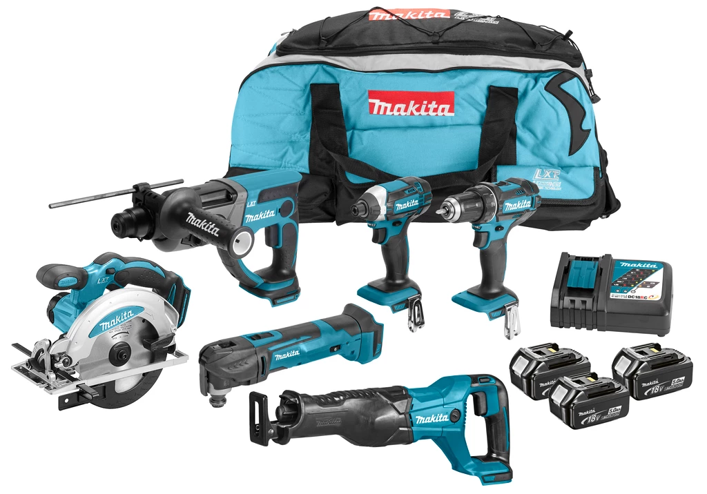 Makita Set DLX6038T Ensemble De Machines 18V 3 X 5,0 Ah - Combo Des Nouveaux 5,0 AH Machines 3 Makita Set DLX6038T Ensemble De Machines 18V 3 X 5,0 Ah - Combo Des Nouveaux 5,0 AH Machines