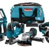 Makita DLX6082T Combo Set 18V 3 X 5,0Ah - Lampe 5 Machines Dans Un Sac De Sport -Outils sans fil Sales dlx6082t combo set 18v 3 x 5 0ah lampe 5 machines dans un sac de sport