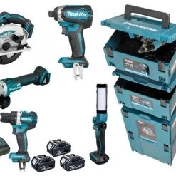 Makita Set DLX8000J Ensemble De Machines 18V 3 X 5,0 Ah - Combo Des Nouveaux 5,0 AH Machines