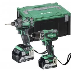 HIKOKI Set DS18DBSL Perceuse Sans Fil + WH18DSDL Clé à Chocs Sans Fil