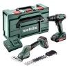 Metabo Set Ensemble Combiné 18V 2.0Ah Li-Ion - Perceuse Sans Fil SB18 + Cisaille à Arbustes Et à Gazon SGS 18 LTX Q 685185000 -Outils sans fil Sales ensemble combine 18v 2 0ah li ion perceuse sans fil sb18 cisaille a arbustes et a gazon sgs 18 ltx q 685185000