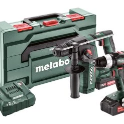 Metabo Set Ensemble Combiné 2.5.2 18V 4.0/2.0Ah Li-Ion - BS18LT BL Perceuse Sans Fil + BH18LTX BL 16 Marteau 685182000