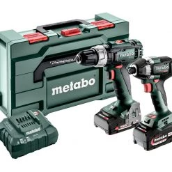 Metabo Visseuse à Choc Sans Fil Ensemble Combiné 2.8.6 18V 4.0/2.0Ah Li-Ion - Perceuse Sans Fil SB18 L + Clé à Chocs SSD18 LT 200 BL 685198000