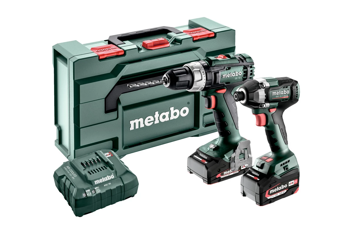 Metabo Visseuse à Choc Sans Fil Ensemble Combiné 2.8.6 18V 4.0/2.0Ah Li-Ion - Perceuse Sans Fil SB18 L + Clé à Chocs SSD18 LT 200 BL 685198000 3 Metabo Visseuse à Choc Sans Fil Ensemble Combiné 2.8.6 18V 4.0/2.0Ah Li-Ion - Perceuse Sans Fil SB18 L + Clé à Chocs SSD18 LT 200 BL 685198000