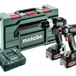 Metabo Visseuse à Choc Sans Fil Ensemble Combiné 2.8.8 18V 5.2 Li-Ion - Perceuse Sans Fil SB18 LT BL + Clé à Chocs SSD18 LT 200 BL 685200000