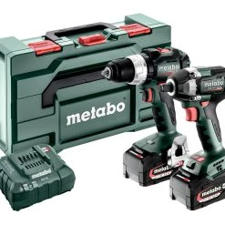 Metabo Set Ensemble Combiné 2.9.3 18V 5.2Ah Li-Ion - Perceuse Sans Fil BS18 LT BL + Clé à Chocs SSW18 LT 300 BL 685203000