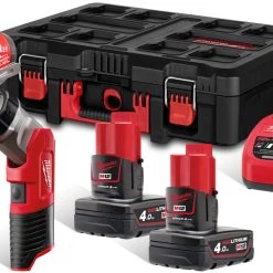 Milwaukee Set M12 FPP2AW-402P Powerpack M12FPD Perceuse à Percussion + LED M12 TLED Lampe 12V 4.0Ah 4933478824