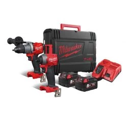 Milwaukee Visseuse à Choc Sans Fil M18 FUEL™ POWERPACK Perceuse Et Visseuse FPP2A2-502X
